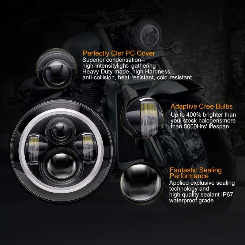 7 inch Led Blue Halo Lights for Jeep Wrangler JK Blue Halo Headlights Jeep Wrangler Conversion Kits