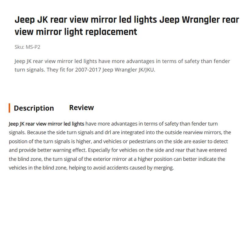 Jeep JK rear view mirror led lights Jeep Wrangler rear view mirror light replacement