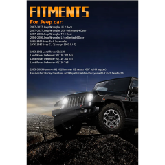 2007-2017 Jeep Wrangler JK Led Headlights Conversion Jeep JKU Led Headlights with White DRL