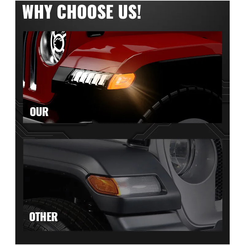 Smoked Jeep JL Side Marker Light Led 2018 Jeep Wrangler Smoked Side Marker Lights Replacement