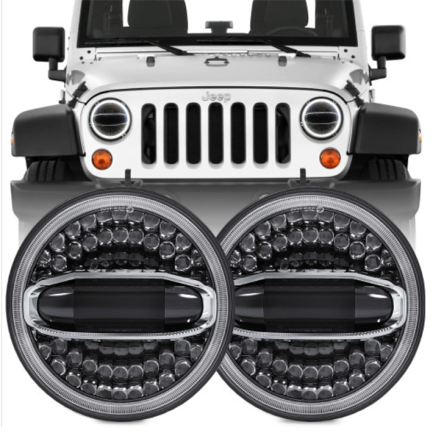 7 inch Round Jeep Jk Oem Led Headlights with Halo Lights Jeep Jk Factory Led Headlights Assembly