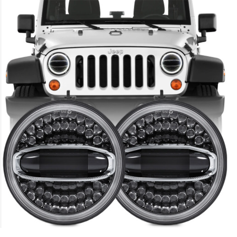 7 inch Round Jeep Jk Oem Led Headlights with Halo Lights Jeep Jk Factory Led Headlights Assembly