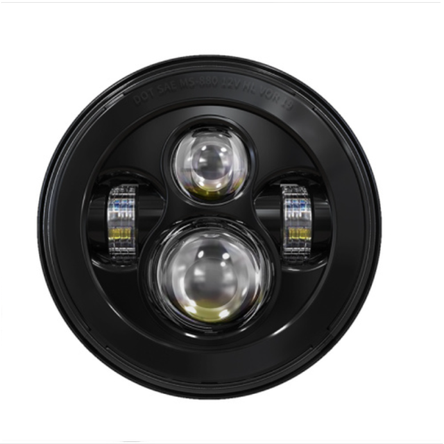 7 inch 45w hi lo beam Jeep jk aftermarket headlights chrome/black sealed beam headlamp