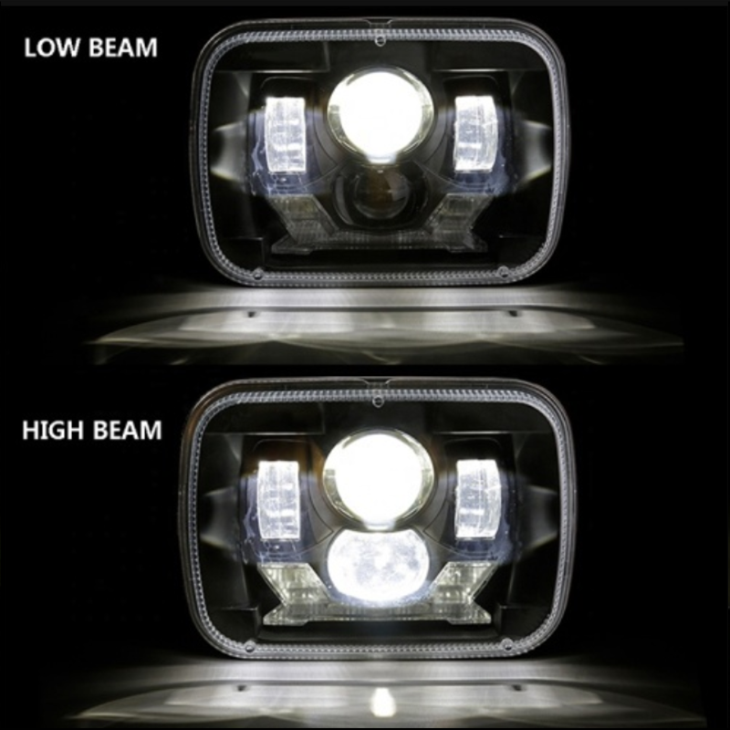 5x7 Lights Rectangular Right Hand Drive Jeep Cherokee Led Headlights RHD American Cars Jeep Wrangler Headlights