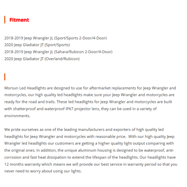 2018 up Jeep Wrangler JL Rear Bumper Led Tail Lights Reflector Lamps