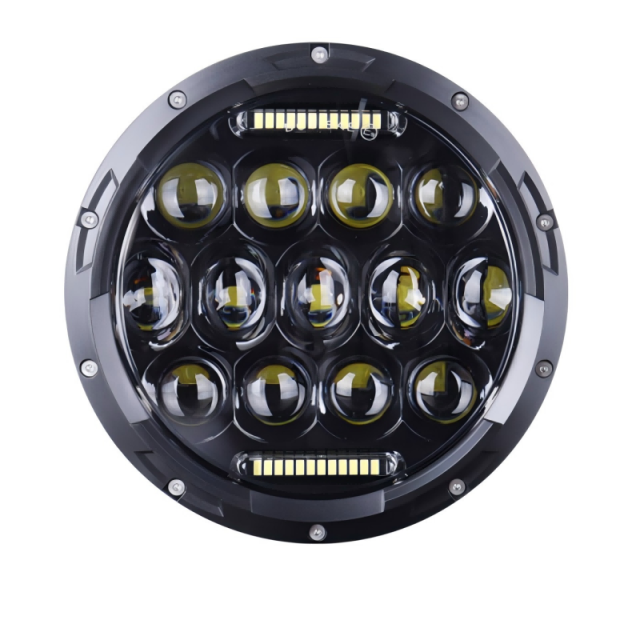 Special Design 7 Headlights with DRL for Hummer H1 H2 Black Chrom Option 7 Headlamp for Jeep Wrangler JK TJ for Harley