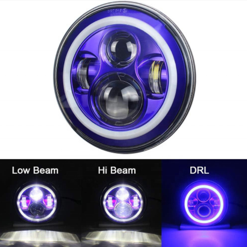 7 inch Led Blue Halo Lights for Jeep Wrangler JK Blue Halo Headlights Jeep Wrangler Conversion Kits