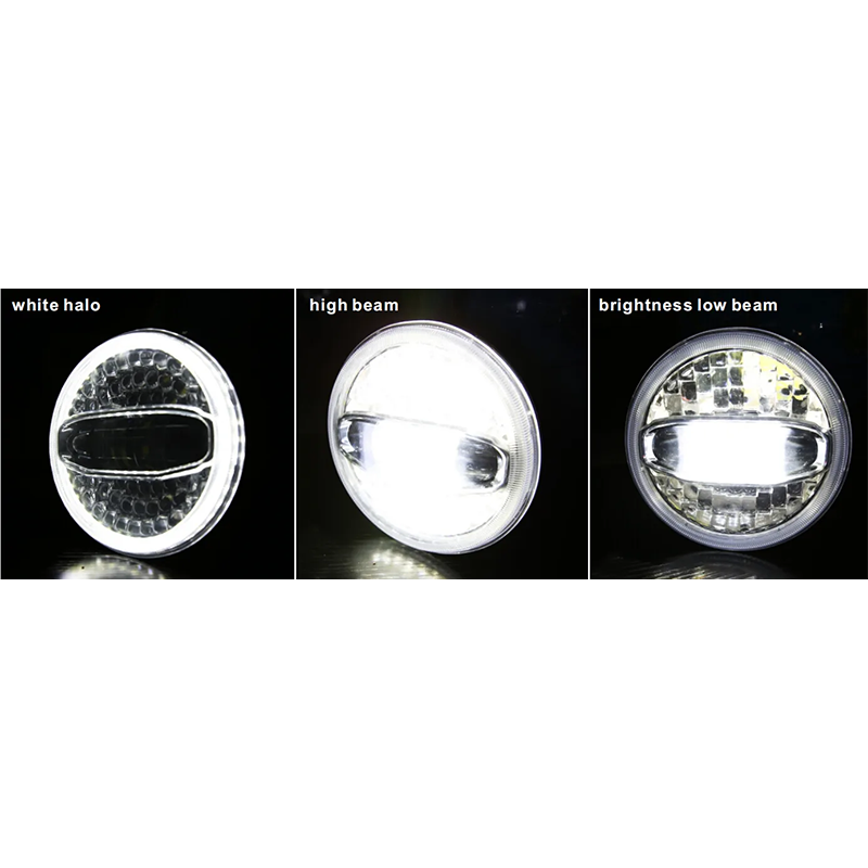 Unique Jepp JL Headlight 7" LED Headlight with Bracket Adaptor Hi Low Beam Headlight with Halo for Jeep JL 2018+