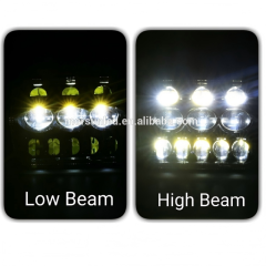 Square 5x7 led headlight for cherokee xj hi/lo beam Reflector led headlamp with angel eye for jeep accessories