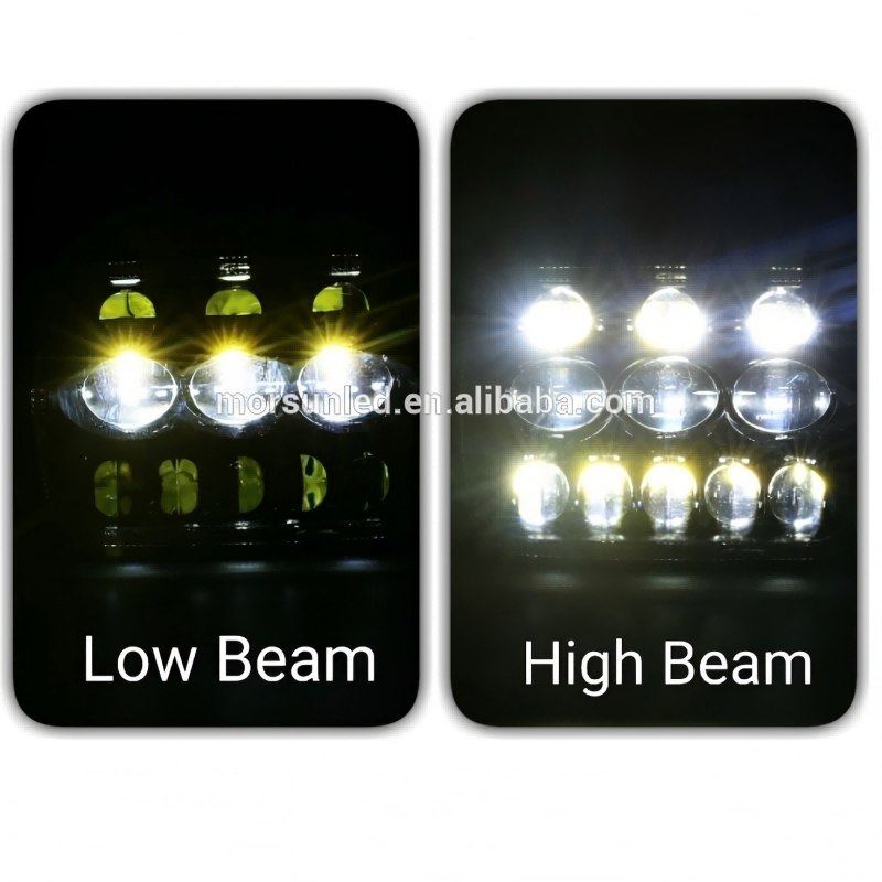 Square 5x7 led headlight for cherokee xj hi/lo beam Reflector led headlamp with angel eye for jeep accessories