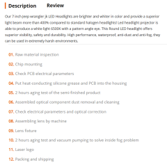 For Lands Rover Defender/Royal Enfield Headlight 7" Led Headlight with DRL Turning for Jeep Wrangler JK JKU CJ TJ