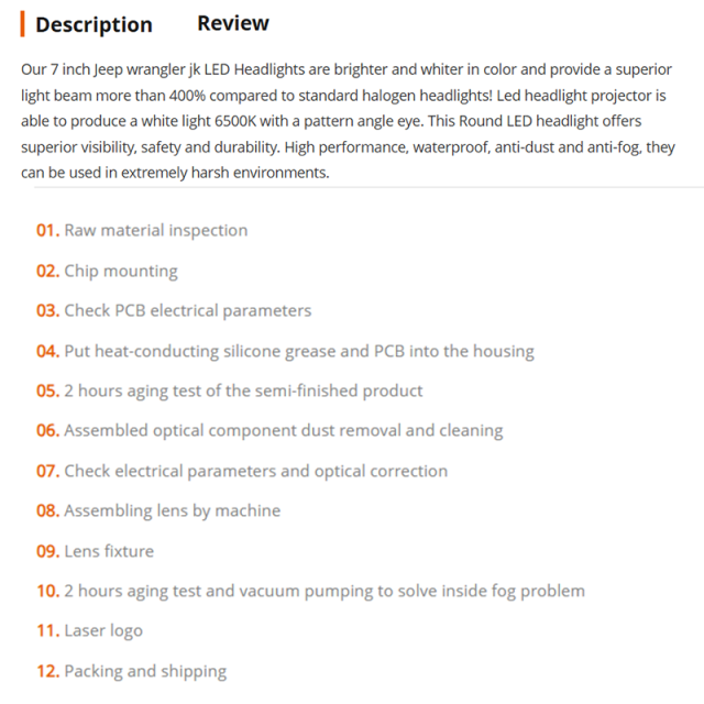 For Lands Rover Defender/Royal Enfield Headlight 7" Led Headlight with DRL Turning for Jeep Wrangler JK JKU CJ TJ