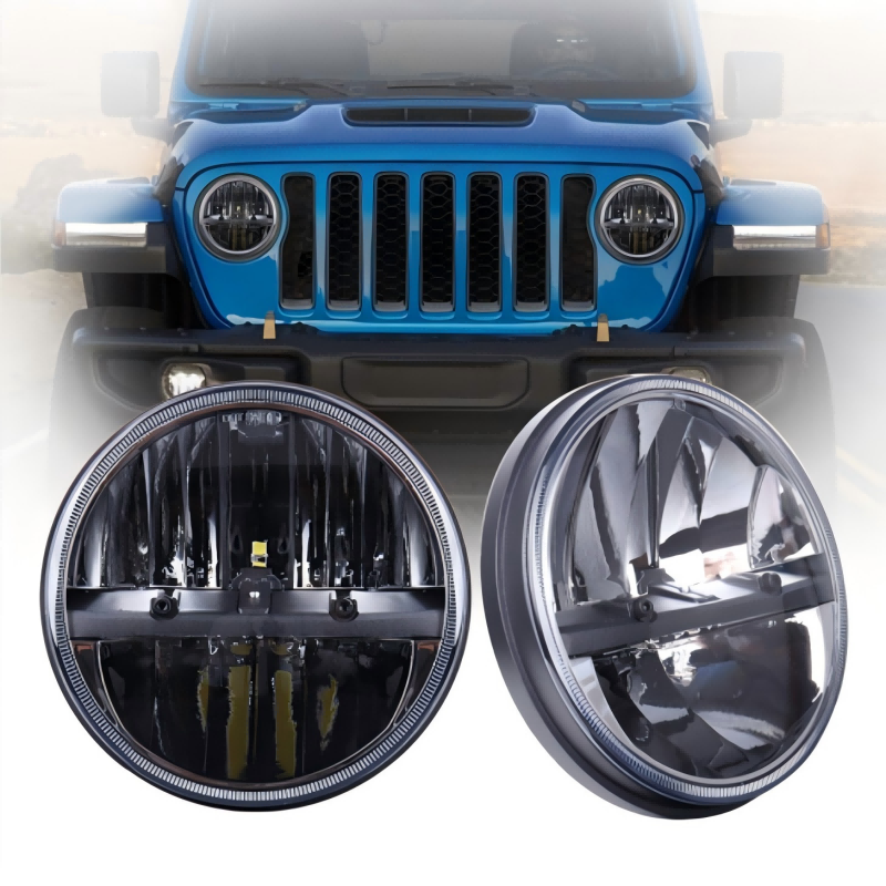 Morsun Wrangler JK Accessories 7" Hi/Low Sealed Beam Headlights for Jeep LJ TJ also Motorbike