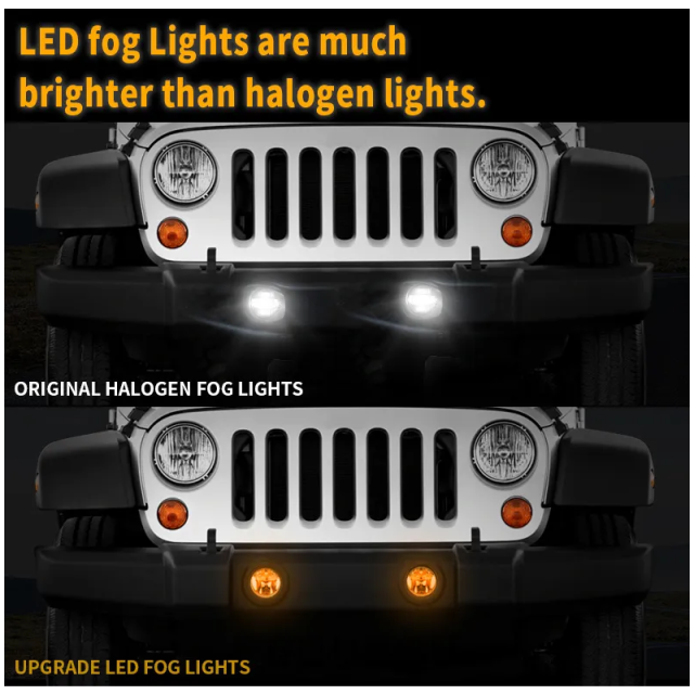 High Brightness 2007-2017 Jeep JK Led Fog Lights OEM 4 inch Jeep Wrangler JK Fog Light Replacement
