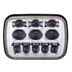 Square 5x7 led headlight for cherokee xj hi/lo beam Reflector led headlamp with angel eye for jeep accessories