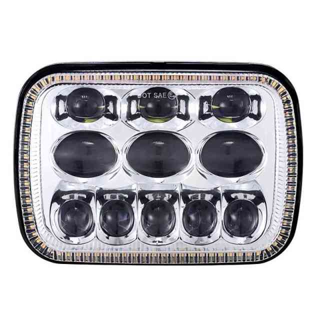 Square 5x7 led headlight for cherokee xj hi/lo beam Reflector led headlamp with angel eye for jeep accessories