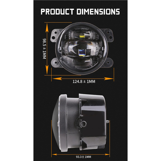 High Brightness 2007-2017 Jeep JK Led Fog Lights OEM 4 inch Jeep Wrangler JK Fog Light Replacement