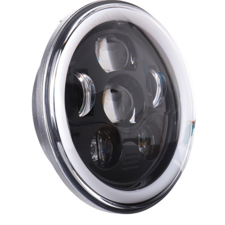 Full Halo Ring White Amber 7" Round Led Headlight 7 Inch Headlamps for Jeep Wrangler Jk