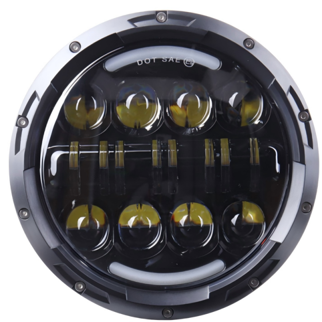 For Jeep Wrangler Parts 7 headlights White/Amber Halo Ring Headlight for Road Glide Hi/Low Beam 7" Headlamp for Jeep Wrangler