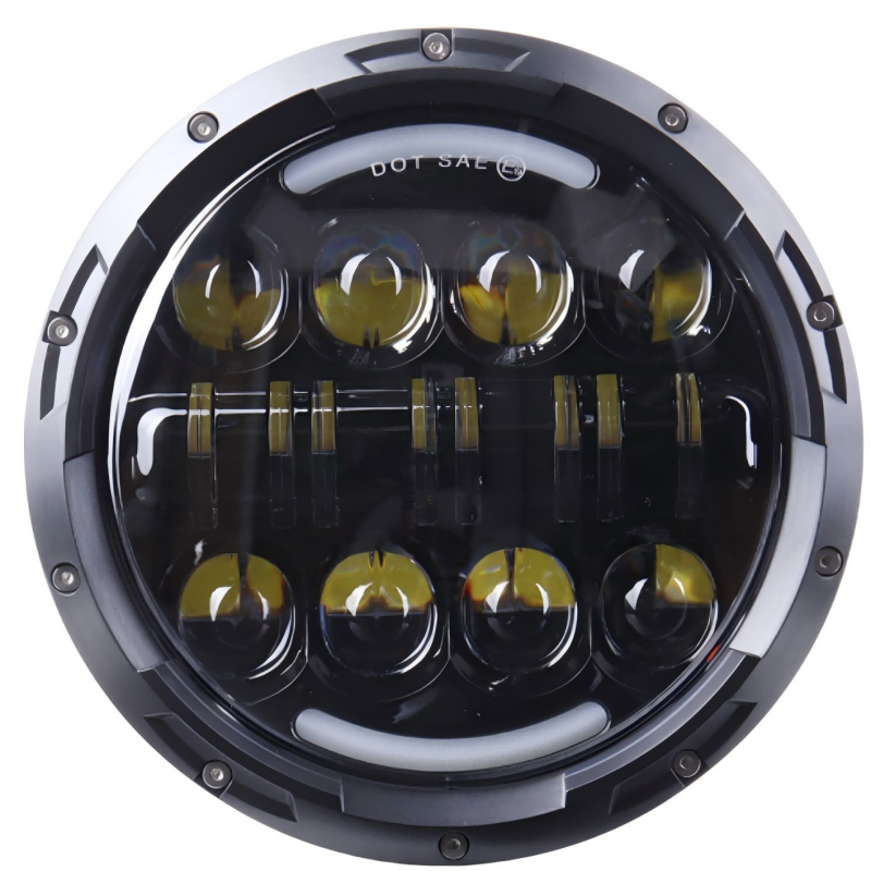 For Jeep Wrangler Parts 7 headlights White/Amber Halo Ring Headlight for Road Glide Hi/Low Beam 7" Headlamp for Jeep Wrangler