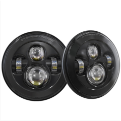 7 inch 45w hi lo beam Jeep jk aftermarket headlights chrome/black sealed beam headlamp