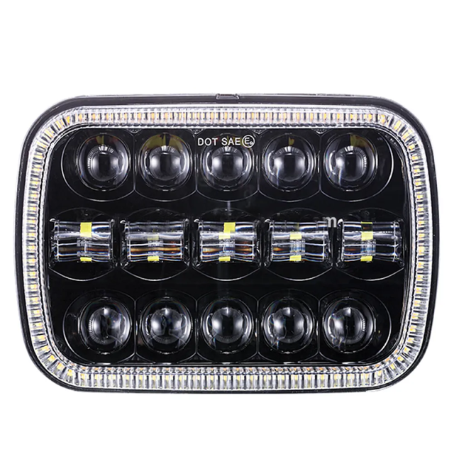 5x7 inch led headlight for GMC/Chevrolet headlamp with halo for jeep cherokee xj parts led lights