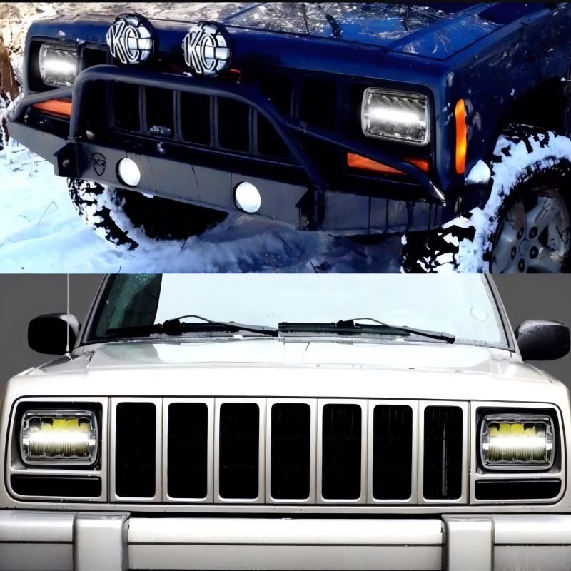 Square 5x7'' inch Led headlight for Jeep YJ Cherokee XJ Auto lighting system car accessories