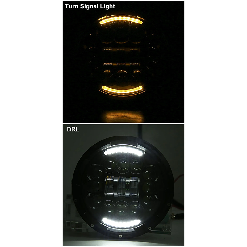 7'' round Jeep jk aftermarket headlights 2007-2018 with high low beam and drl