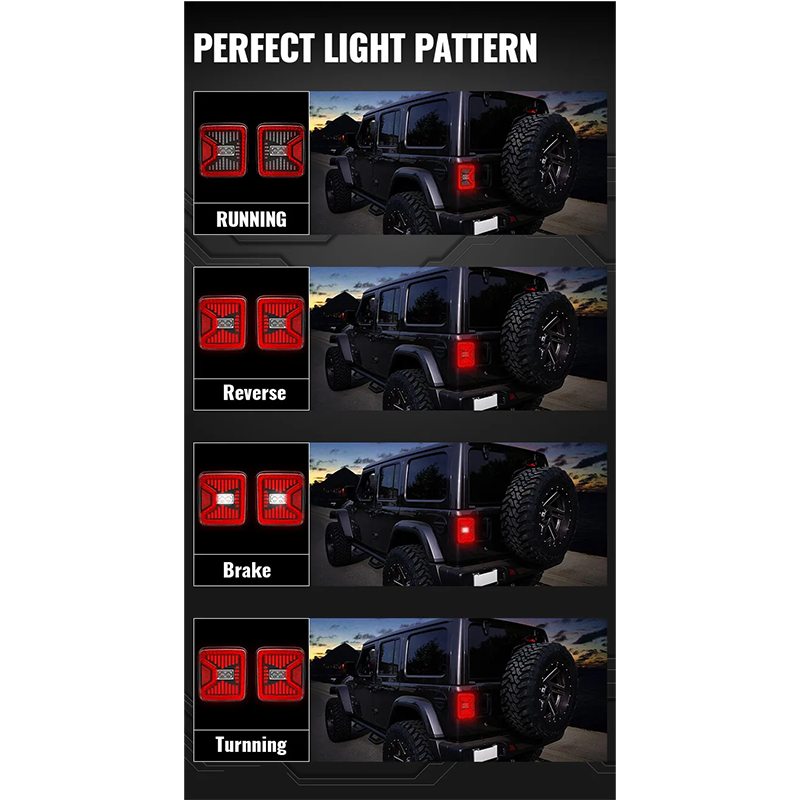 Morsun New Arrival Led Tail Lights for Jeep Wrangler JL 2018 2019 with Reverse/Running/Turn/Brake Beams