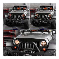 One Pair 2 pcs 7 inch Led Headlamps for 2010 Jeep Wrangler Rubicon 55078149AD 55078148AD Jeep Wrangler Rubicon Composite Headlamp Parts