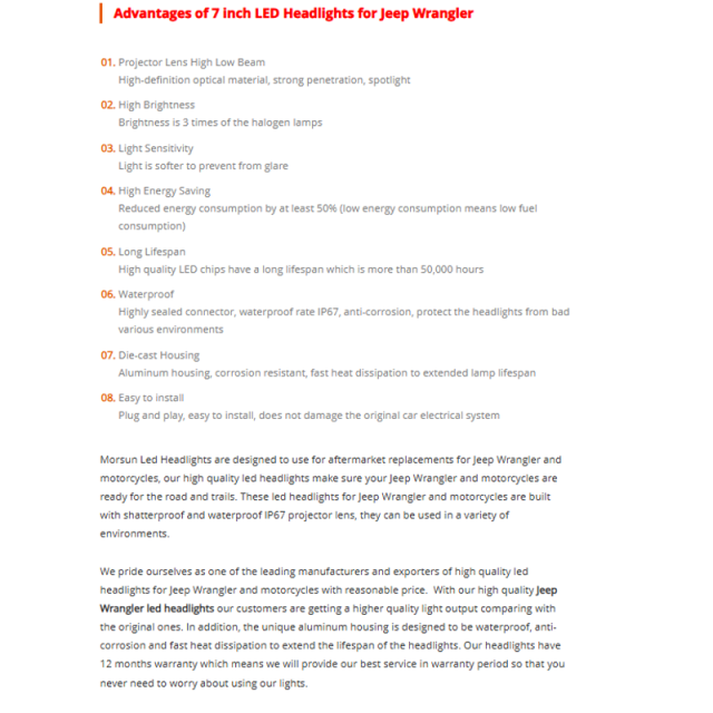 One Pair 2 pcs 7 inch Led Headlamps for 2010 Jeep Wrangler Rubicon 55078149AD 55078148AD Jeep Wrangler Rubicon Composite Headlamp Parts