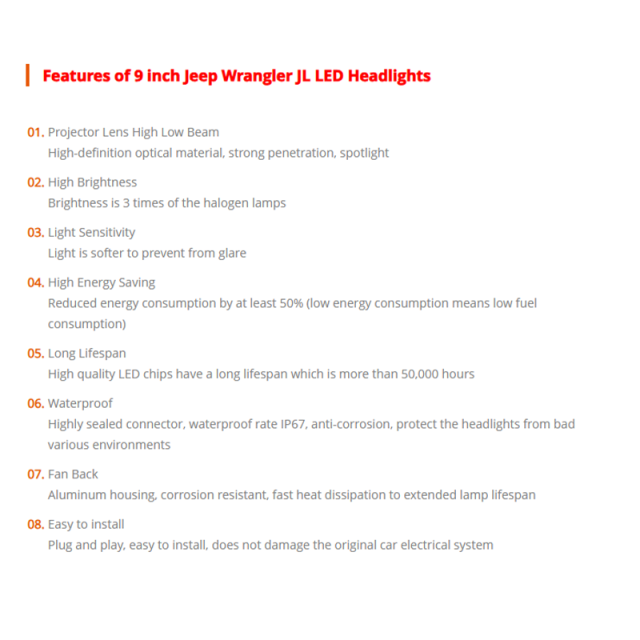 Newest Design 9 inch 2018 Jeep Wrangler JL LED Headlights DOT SAE Jeep JL Led Headlights 2018 2019