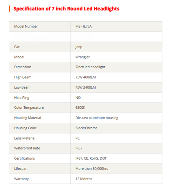 Special Design 7 Headlights with DRL for Hummer H1 H2 Black Chrom Option 7 Headlamp for Jeep Wrangler JK TJ for Harley