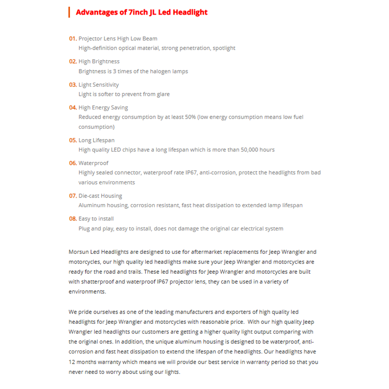 Unique Jepp JL Headlight 7" LED Headlight with Bracket Adaptor Hi Low Beam Headlight with Halo for Jeep JL 2018+