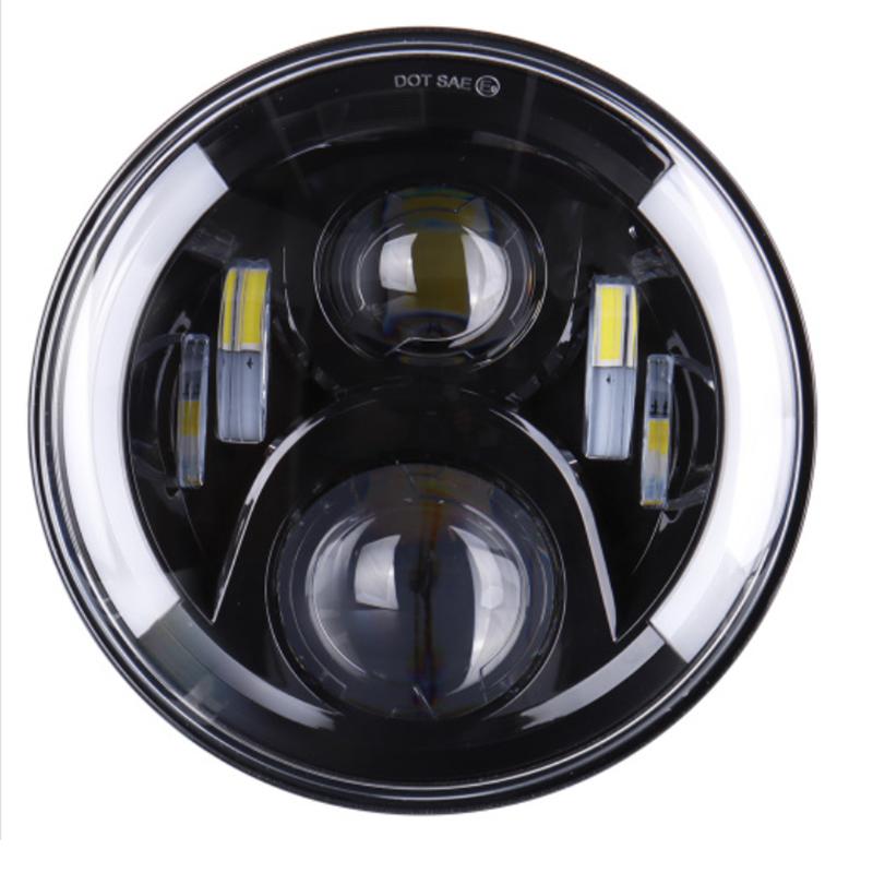 For Jeep Wrangler JK CJ TJ Headlight with Yellow Turning Signal Two Style Optional 7" LED Headlight for Bonniville for Harley Motorcycle