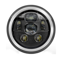 Full Halo Ring White Amber 7" Round Led Headlight 7 Inch Headlamps for Jeep Wrangler Jk