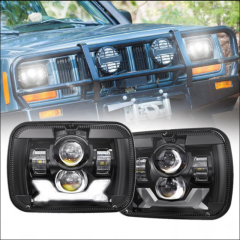 5x7 Lights Rectangular Right Hand Drive Jeep Cherokee Led Headlights RHD American Cars Jeep Wrangler Headlights
