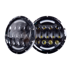 Morsun 7 Inch LED Round 105W Headlight DRL halo Ring Headlamp for Jeep Wrangler Car Motorcycle