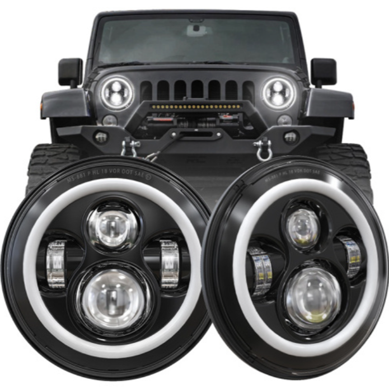 2007-2017 Jeep Wrangler JK Halo Headlights 7 inch Round Led Halo Headlights for Jeep Wrangler JK JKU