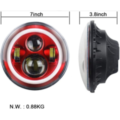Led Red Halo Lights for Jeep Wrangler JK TJ LJ Red Halo Headlights Jeep Wrangler hi/lo Beam DRL
