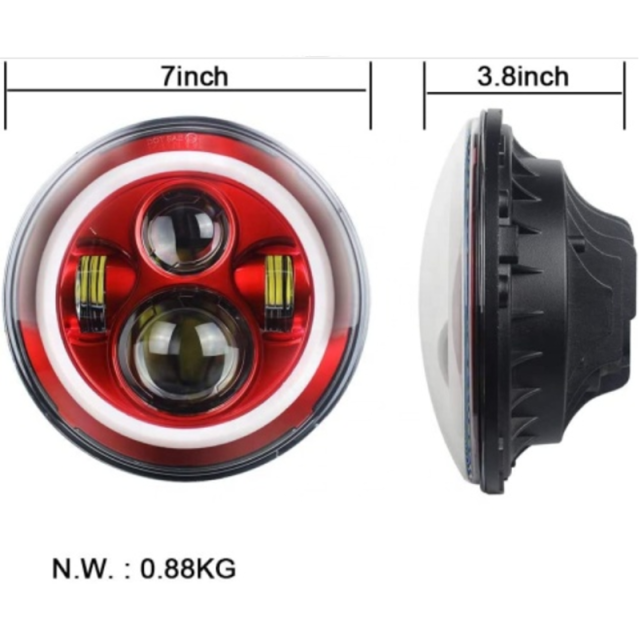Led Red Halo Lights for Jeep Wrangler JK TJ LJ Red Halo Headlights Jeep Wrangler hi/lo Beam DRL