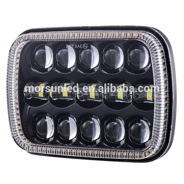 5x7 inch led headlight for GMC/Chevrolet headlamp with halo for jeep cherokee xj parts led lights