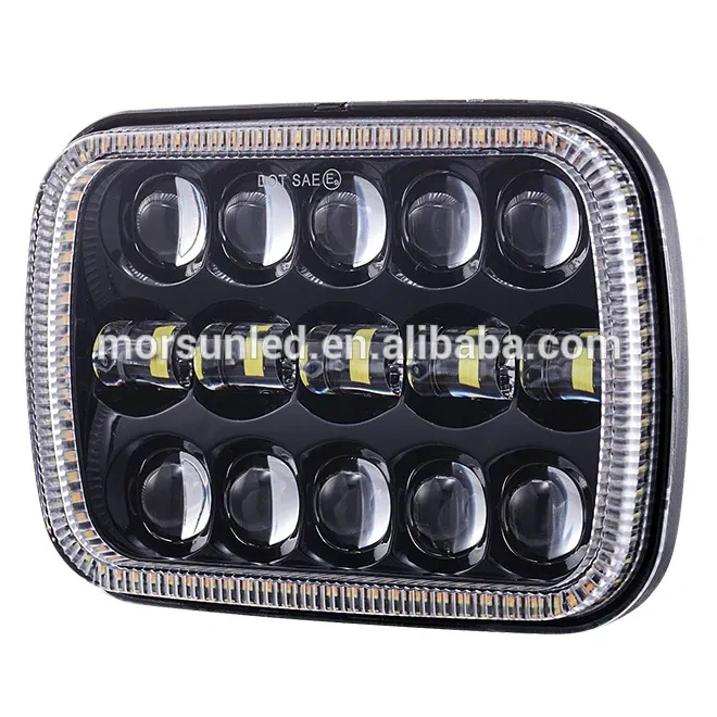 5x7 inch led headlight for GMC/Chevrolet headlamp with halo for jeep cherokee xj parts led lights