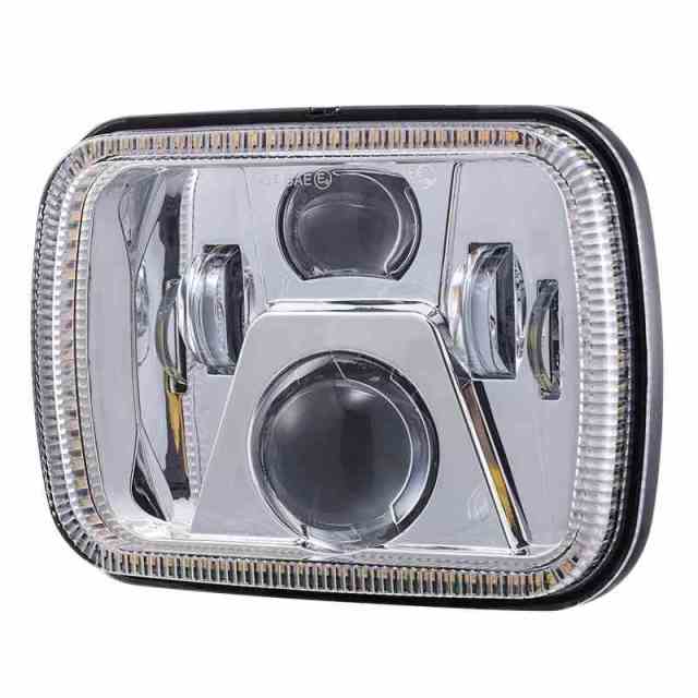 High quality 5x7 inch truck led headlight for jeep cherokee xj/GMC headlamp with rectangular halo ring