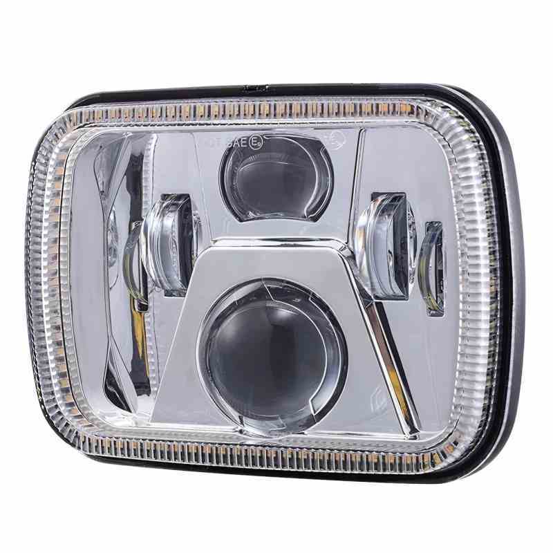 High quality 5x7 inch truck led headlight for jeep cherokee xj/GMC headlamp with rectangular halo ring
