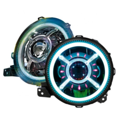 2018-2023 Jeep JL RGB Halo Headlights Bluetooth App Control Jeep Wrangler Color Changing Halo Led Headlights