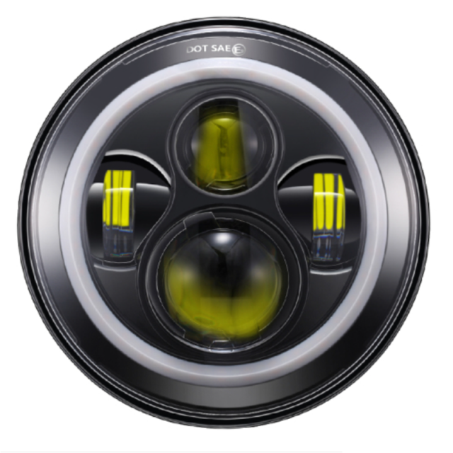 7 Inch RGB Headlight Phone APP Control 7" Round Headlight Halo Ring Lighting for Jeep Wrangler JK