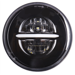 7" LED Headlights 45W High Low Beam LED H4 Halo Angel Eye DRL Amber Turn Signal for Jeep Wrangler JK Harley