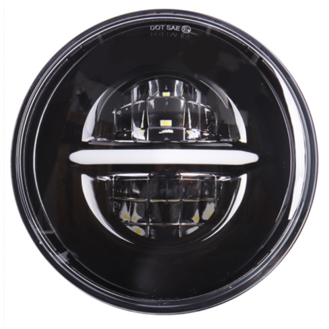 7" LED Headlights 45W High Low Beam LED H4 Halo Angel Eye DRL Amber Turn Signal for Jeep Wrangler JK Harley