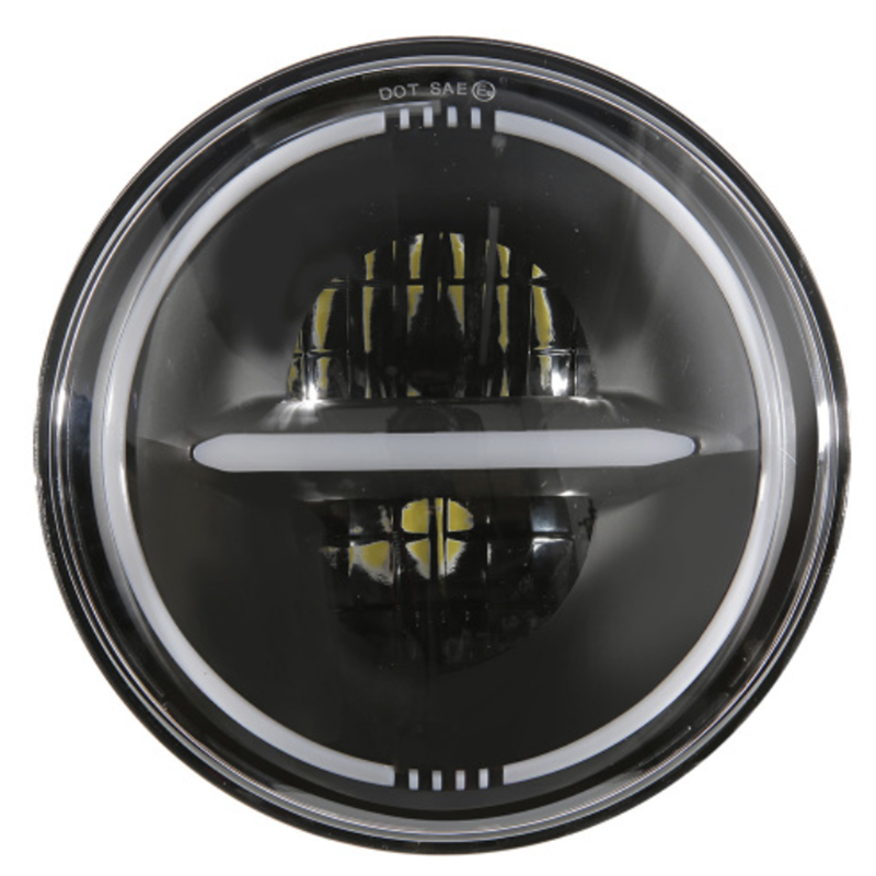 7 Round Led Halo Headlights for 2010 Jeep Wrangler JK JKU with Drl and Amber Turn Signals